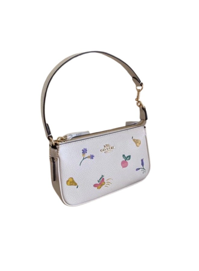 coachoutlet Coach Nolita 19 Leather Wristlet Handbag with Daisy Embroidery – White - Image 2